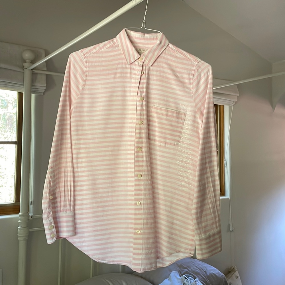 J. Crew Striped Linen Button Down